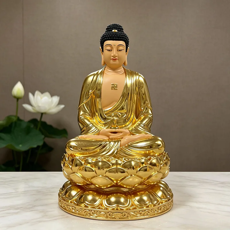 Estátua de Buda Sakyamuni de Lótus de 3 camadas