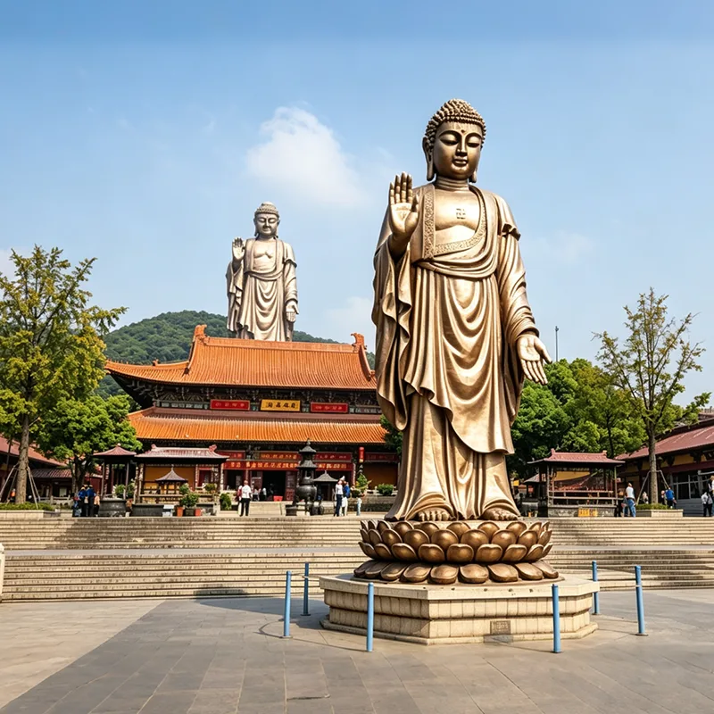 Grande estátua de cobre puro do Buda Maitreya
