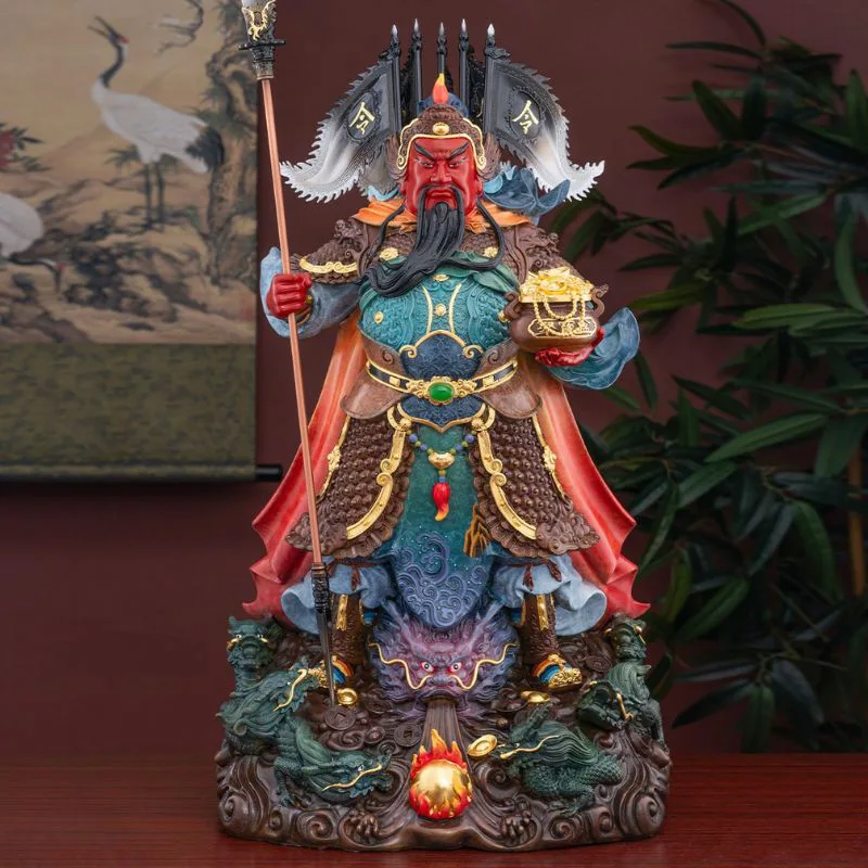 Estátua de Guan Yu da espada de alabarda de bronze dos nove dragões